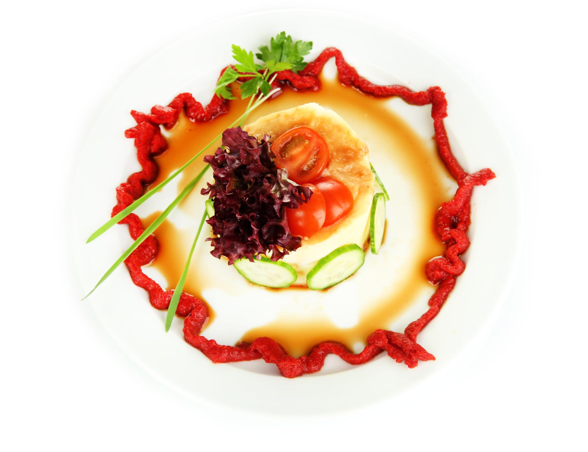 Piatto finale con salsa lucida